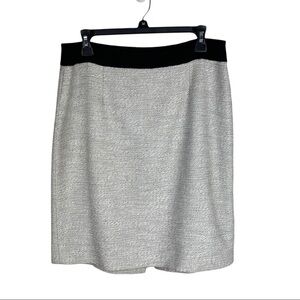 Banana Republic Woven Tweed Pencil Skirt Size 8 Black White